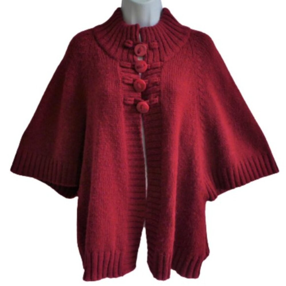 ALPaCa Vintage Calvin Klein Knit Kimono Sweater Red WooL Blend XL